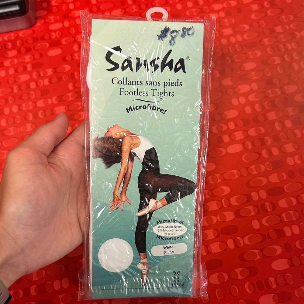Sansha White Footless Tights